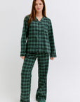 CMFRT 100% Cotton Luxury Soft Long Tartan Pyjama Set - Rowen