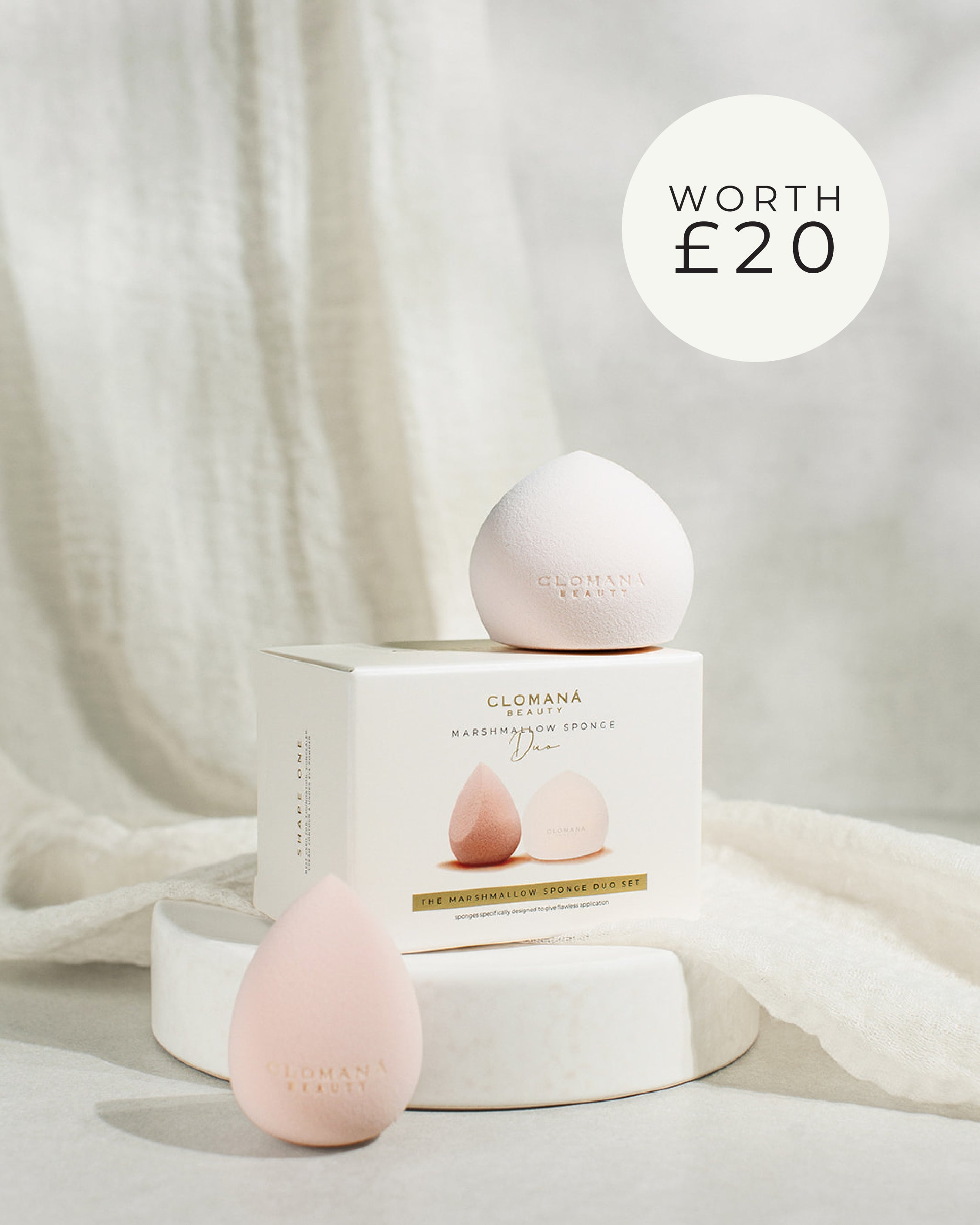 Marshmallow Makeup Sponge Duo