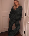 CMFRT 100% Cotton Luxury Soft Long Tartan Pyjama Set - Rowen