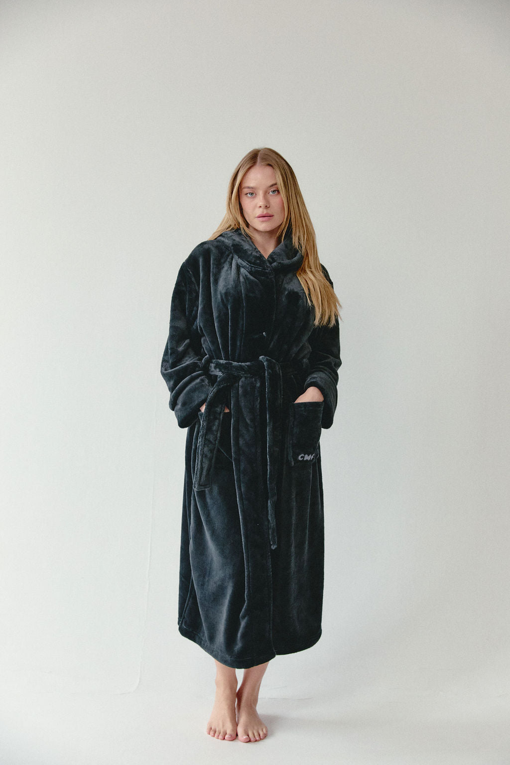 CMFRT Fluffy Robe With Clip Button - Blake
