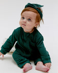 CMFRT Luxury Soft Baby Romper With Headband - Esmeralda